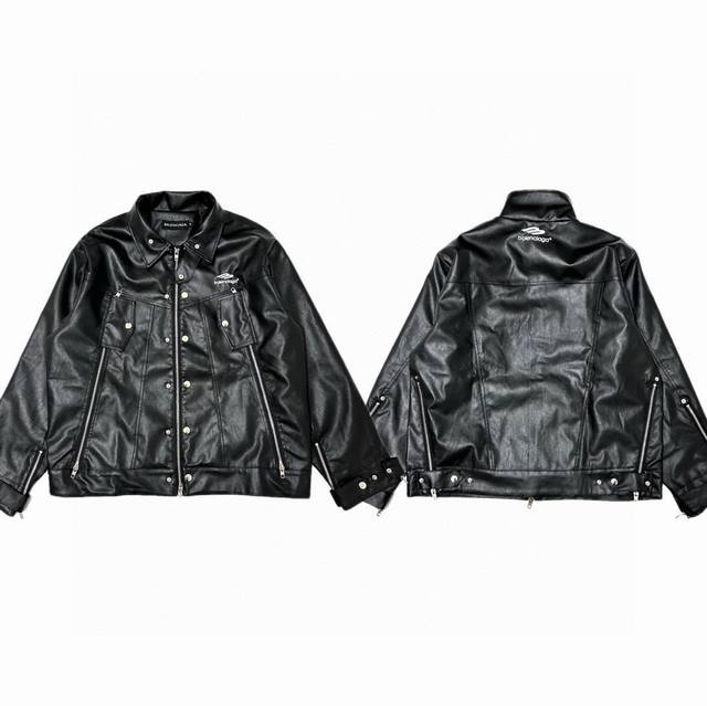 特价 顶级品质 平拍 Balenciaga 巴黎世家』秋季超高版本高品质重工街头机车风皮衣外套 实拍细节 细节自观 所见即所得 超级重工品质 质感轻易可见 非垃