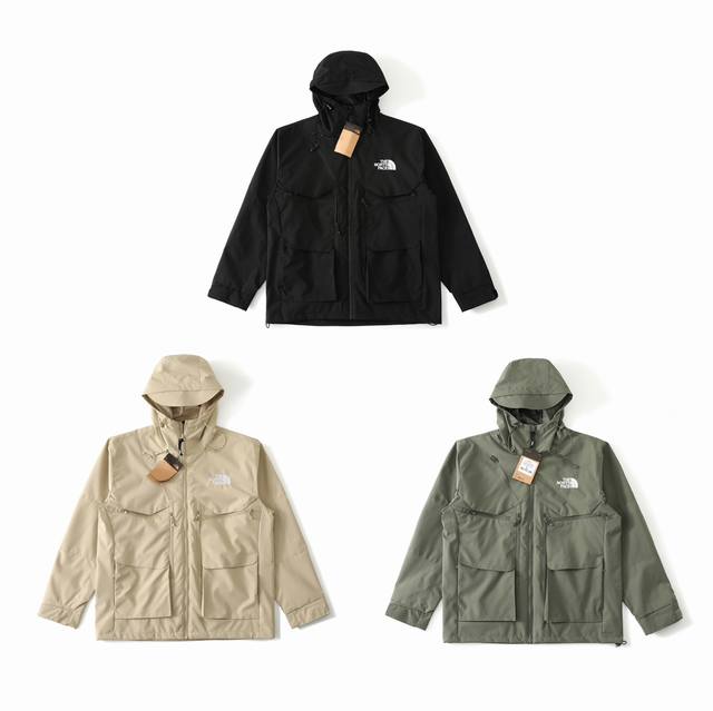 顶级版本 The North Face 北面工装多口袋连帽冲锋衣夹克外套 经典的北面冲锋衣版型 Windstopper面料 具备防泼水功能 防风性很好 面料耐磨