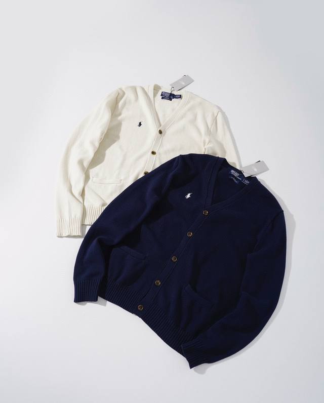 Ralph Lauren×Beams 针织开衫 定染定织600G纱线 软糯透气 上身垂感十足 胸口精美小刺绣 开模纽扣细节 辅料原版一致 藏青 米白 S-Xl