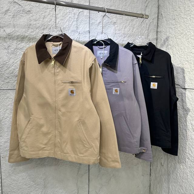 单层款 卡哈特 Carhartt Wi Fw25 Detroit Jacket 拉链闭合方形标签长袖夹克 男女同款 Carhartt Wip｜新款底特律夹克春秋