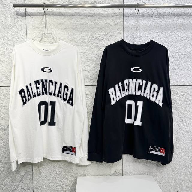 最最最新款Balenciaga巴黎世家 Basketball 系列 10号球衣长袖T恤 男女同款 原样购入开发 面料订制染色 做水洗预缩16支精梳紧密纺纱 定制