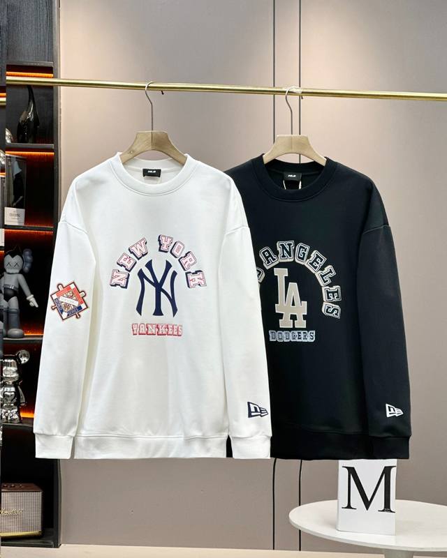 Mlb Ny 神盾徽章新款套头毛圈卫衣休闲情侣款 顶级版本 尺码：S Xl 颜色：黑色、白色 细节版本1:1复刻 重磅专柜最新款！走一波！绝对私房牛货！380G