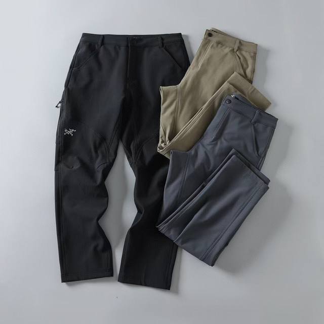 高品质抓绒款 #Arc‘Teryx 始祖鸟 Ss25春季Cronin“3D立体弯刀神裤”户外解构高街软壳直筒冲锋裤休闲裤长裤子 男女同款 –全身多块拼接以及肉眼