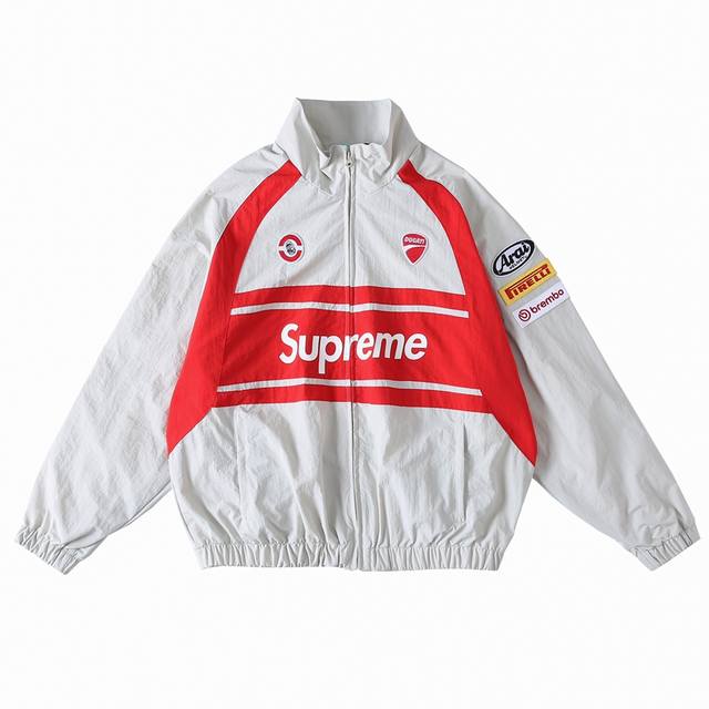 Supreme X Ducati 杜卡迪 联名款 Ss24 Week16 Track Pant Logo印花撞色 运动套装外套 裤子 男女同款