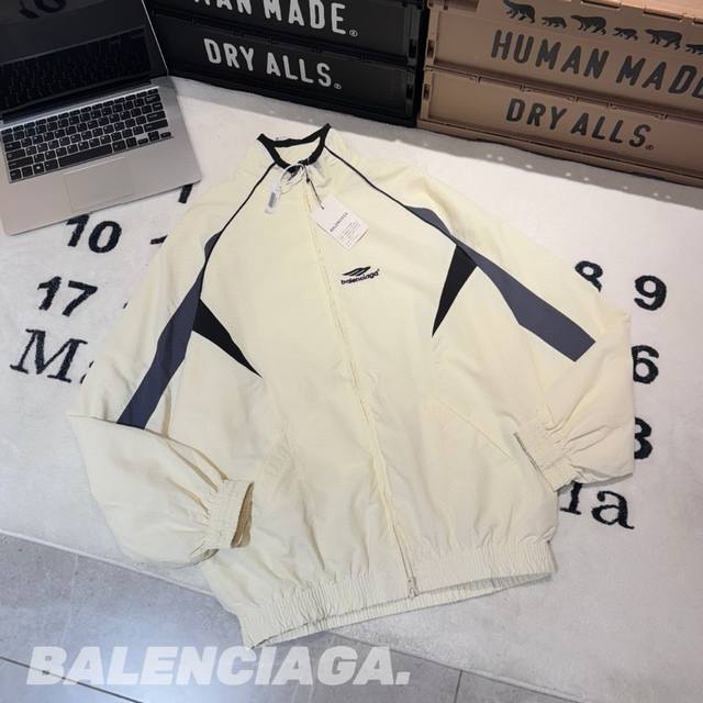 拿货 -Balenciaga 3B Sports Icontracksuit Fw25 巴黎世家 Logo字母印花撞色立领 宽松版型夹克 男女同款 情侣款 -面