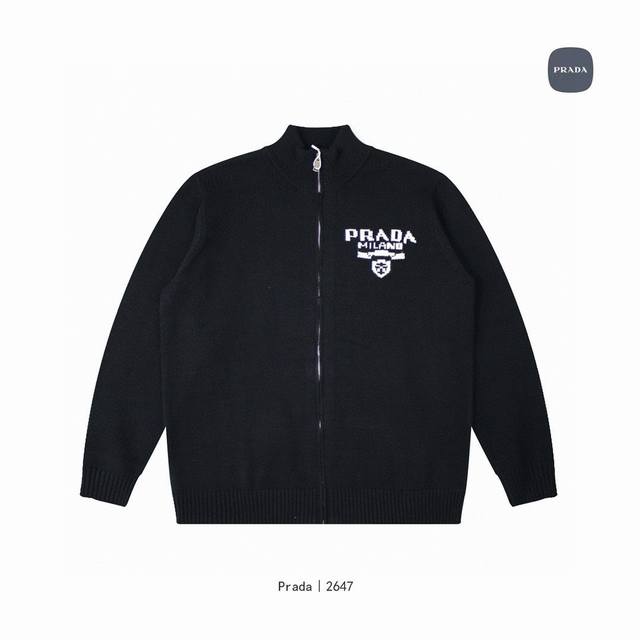 Prada 普拉达提花字母针织毛衣外套 市面1:1最高版本复刻 原版开发 定智针织面料工艺处理 绝非市场羊毛成分通过水洗做出来的手感效果 厚实感十足 质感区别市