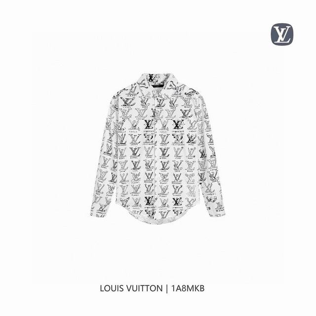 路易威登 Louis Vuittonlv 春夏款衬衫重工出品 独家小爆款 吹爆这件完美衬衣 面料采用仿真丝聚酯纤维面料 采用数码印花工艺 吹爆这件Lv涂鸦衬衫白