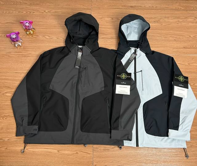 Stone Island 石头岛拼接撞色机能拉链冲锋衣外套 甄选品质 实拍可见 面料采用高品质优质三防正品软壳冲锋衣面料 多处机能拉链设计 拼接设计 整件二本针