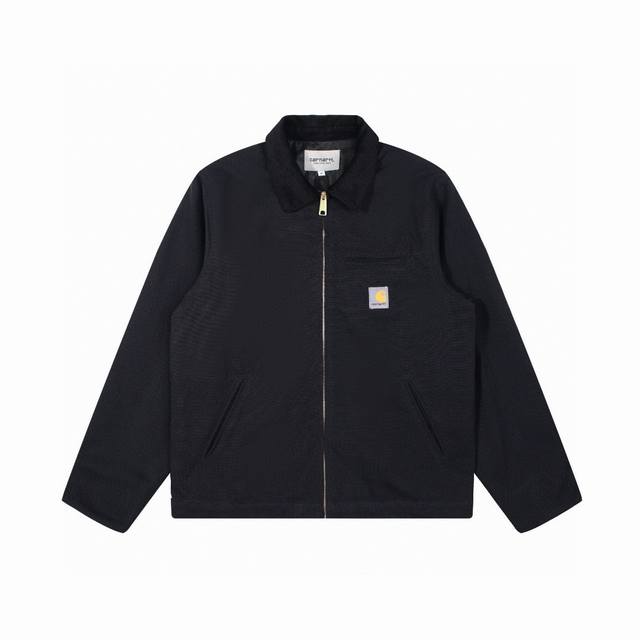 Carhartt 卡哈特灯芯绒翻领底特律工装夹克外套 面料水洗处理手感舒适 定制Logo刻字五金 灯芯绒材质翻领 颜色:黑色 棕色 紫色 尺码:S-Xl S M