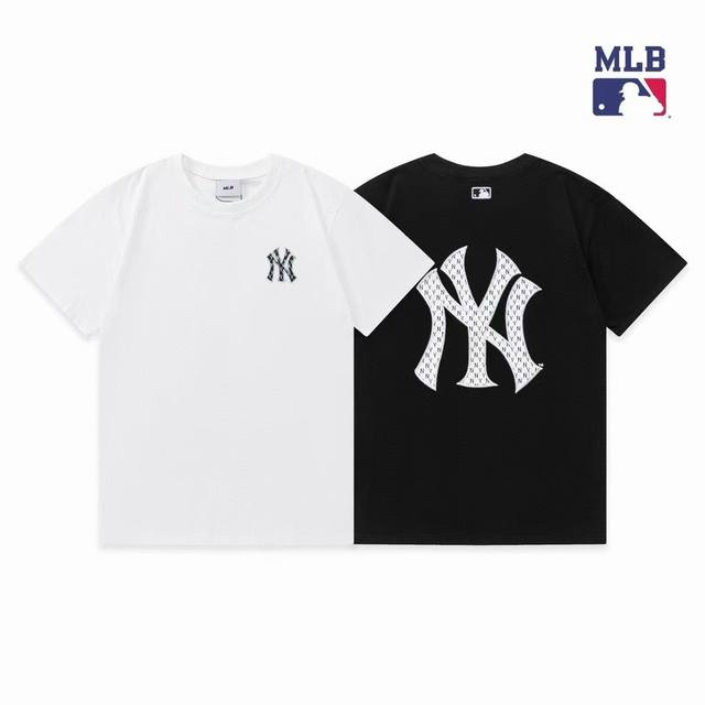 Mlb新款短袖，男女同款，胸前Logo精致刺绣，后背印花Logo边缘加上刺绣的点缀，质感超强，简约又不失时尚，上身尽率性自在感，轻松拿捏料子亲肤透气，触感细腻