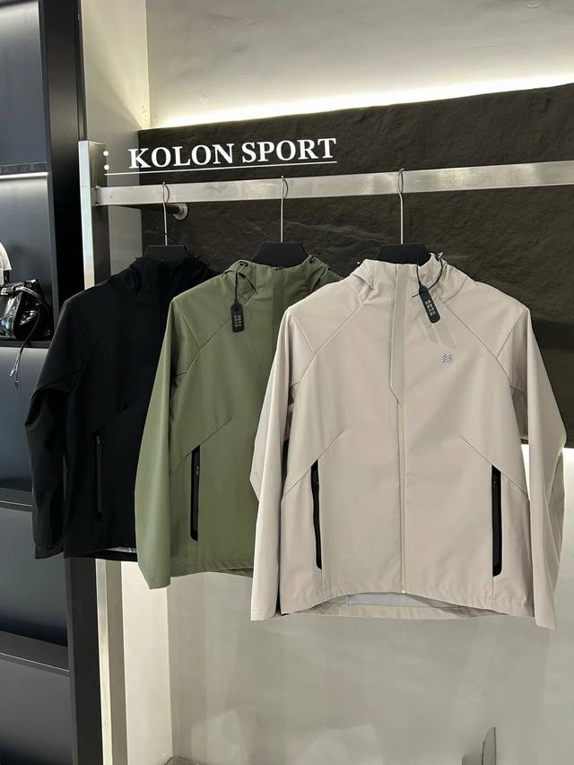 可隆 Kolon Sport 秋款户外休闲外套25Ss新品 防风水透气轻量硬壳冲锋衣 男女同款 柜款夹克 新款在售3900+ 高品质 ，科技面料 防风防水 ，轻