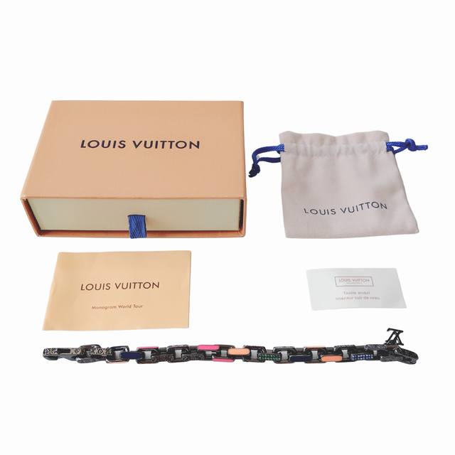 Lv黑武士竹节手链！ 新品Louis Vuitton Lv Paradise Chain Bracelet手链手环-男款银色！Paradise Chain 手链