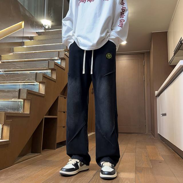 Stone Island 石头岛牛仔裤， 男女同款 海外限量款纯色工装牛仔裤，24Aw石头岛最新款，简约大方日常通勤首选，辨识度更高，宽松廓型 ，男女都可驾驭，