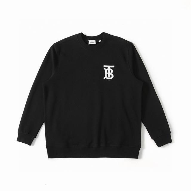 最高版本 Burberry 巴宝莉 经典Tb胶标Logo圆领卫衣 原版购入开发，100%定织420G微弹无尘精梳棉面料，每一条都是手工单独裁剪，舒适灵便，可以说