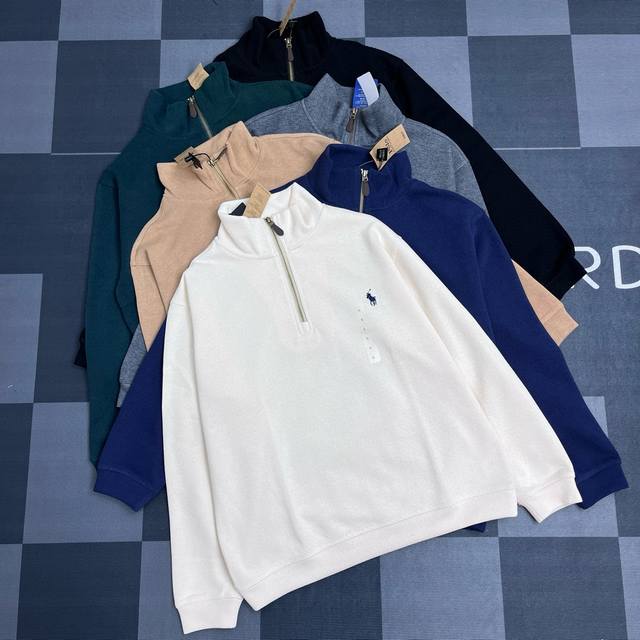 24Ss春秋新款拉夫劳伦Ralph Lauren Polo小马标半拉链高领长袖针织卫衣 顶级版本1:1 男女同款，情侣穿搭 秋季新款半拉链卫衣来喽！今年真的超流