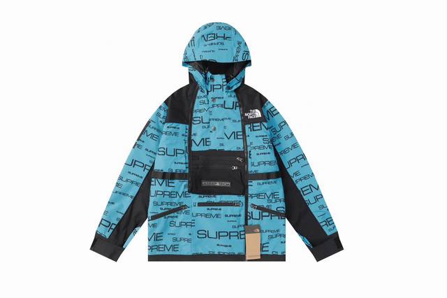 Supreme Week 9 X The North Face 联名款 Stee Tech Apogee Jacket 彩色字母徽标Logo连帽夹克外套冲锋衣