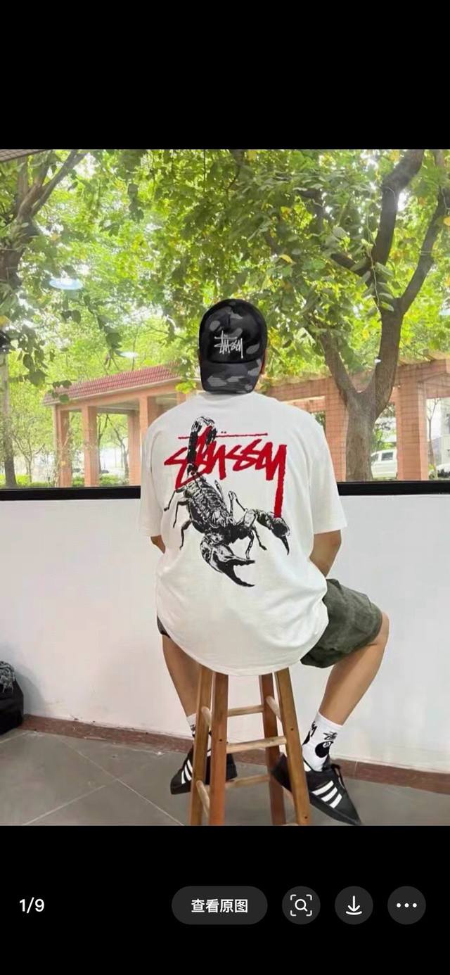 Stussy 蝎子印花 斯图西 Stussy字母印花圆领短袖T恤 春夏季爆款 男女同款 情侣款 重磅280G精梳棉材质 透气舒适 版型宽松 进口外贸级专柜印花，