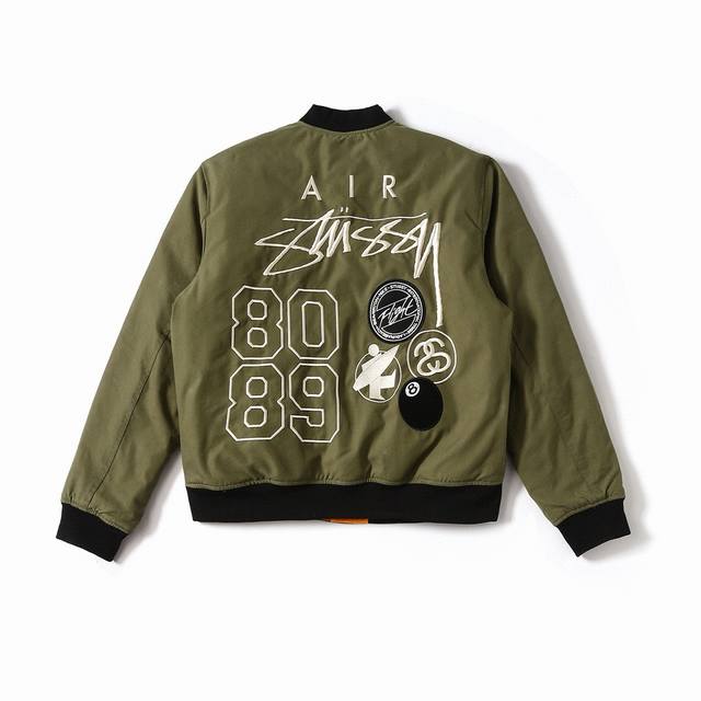 顶配版 棉服 随意 对比市场那些版本Nike X Stussy 斯图西 联名款 Fw23 Logo刺绣双面棉服夹克 男女同款 做工品质无敌 棉布有做旧感 万针刺