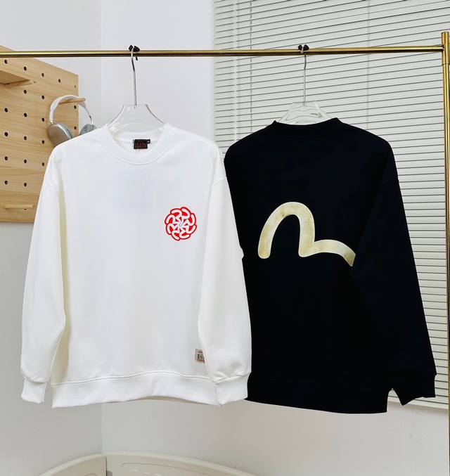 Dt 福神 Evisu 福神2025春季新款针织圆领毛圈卫衣休闲情侣款Dt845 顶级版本，细节版本1:1复刻 重磅专柜最新款！走一波！绝对私房牛货！380G高