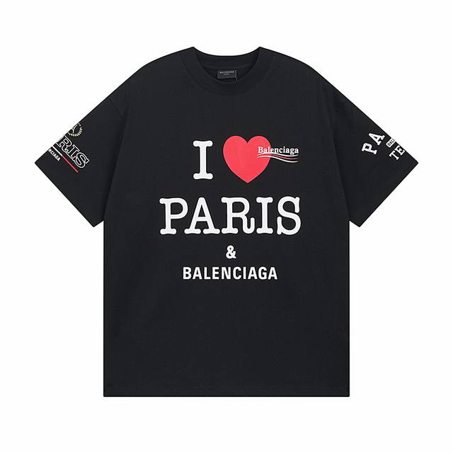 顶级版本 大货细节图 #巴黎25Ss限定Iparis系列Polcamp多元化印花短袖# Balenci*Ga巴黎# 面料采用260G巴黎专用双纱*高克重1比1双