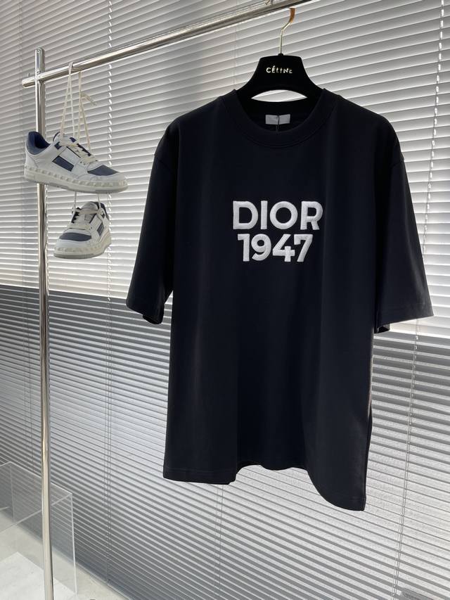 Dior 迪奥] 2025Fw刺绣短袖T恤 颜色：黑色 白色 尺码：S M L Xl 2Xl