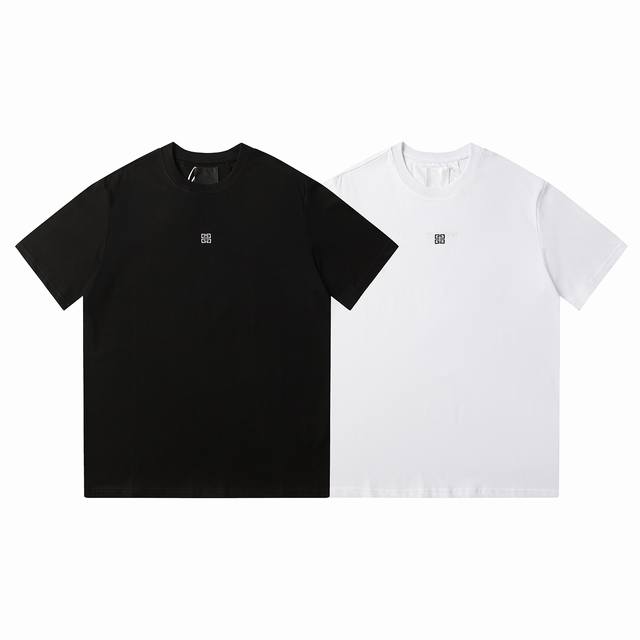 Givenchy 纪梵希早春新款胸前字母小Logo刺绣休闲圆领短袖T恤透气性好黑白 Size：Xs S M L 原版打版 市面最高版本 随意对比 独家定制32支