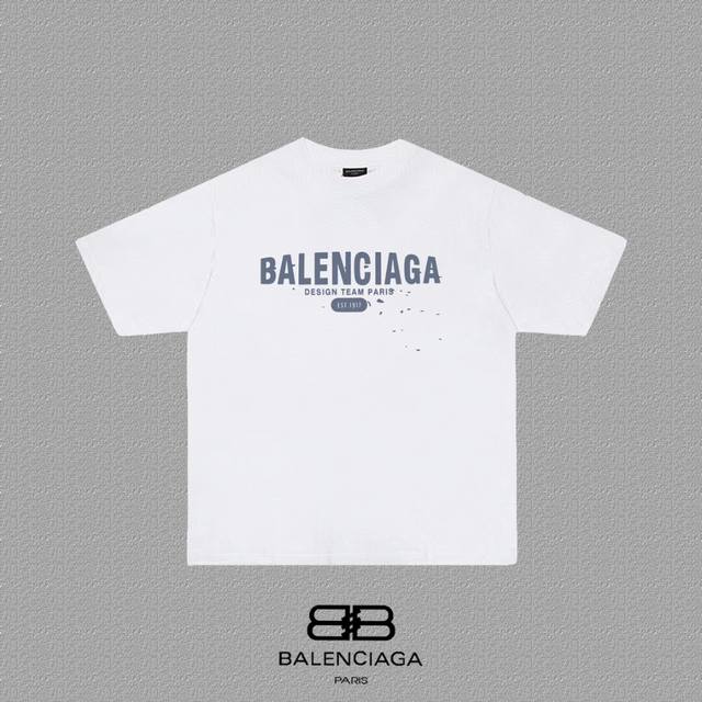 Balenciaga 巴黎世家 巴黎字母印花短袖T恤 定织定染280克精梳棉重磅面料 螺纹零色差 细节完美 区别市面通货版本 欢迎对比 男女同款 上图必卖款 颜