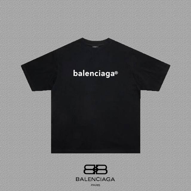 Balenciaga 巴黎世家 巴黎邮箱字母印花短袖T恤 定织定染280克精梳棉重磅面料 螺纹零色差 细节完美 区别市面通货版本 欢迎对比 男女同款 上图必卖款