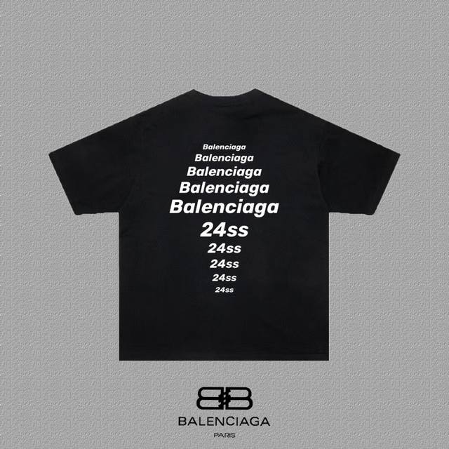 Balenciaga 巴黎世家 巴黎字母印花短袖T恤 定织定染280克精梳棉重磅面料 螺纹零色差 细节完美 区别市面通货版本 欢迎对比 男女同款 上图必卖款 颜