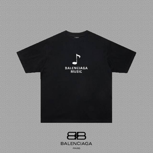 Balenciaga 巴黎世家 巴黎字母印花短袖T恤 定织定染280克精梳棉重磅面料 螺纹零色差 细节完美 区别市面通货版本 欢迎对比 男女同款 上图必卖款 颜