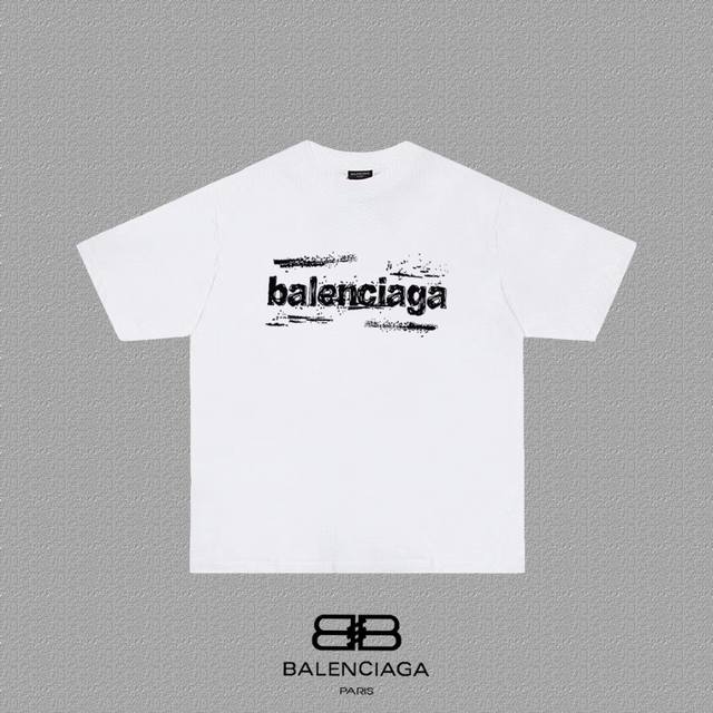 Balenciaga 巴黎世家 巴黎字母印花短袖T恤 定织定染280克精梳棉重磅面料 螺纹零色差 细节完美 区别市面通货版本 欢迎对比 男女同款 上图必卖款 颜