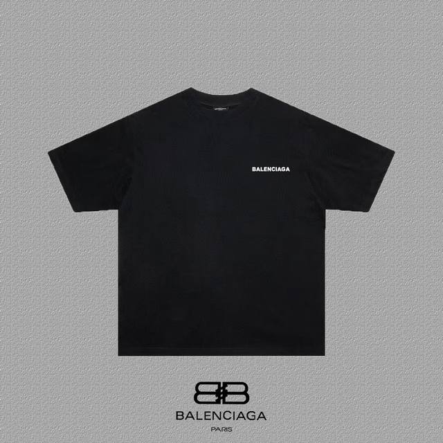 Balenciaga 巴黎世家 巴黎字母印花短袖T恤 定织定染280克精梳棉重磅面料 螺纹零色差 细节完美 区别市面通货版本 欢迎对比 男女同款 上图必卖款 颜