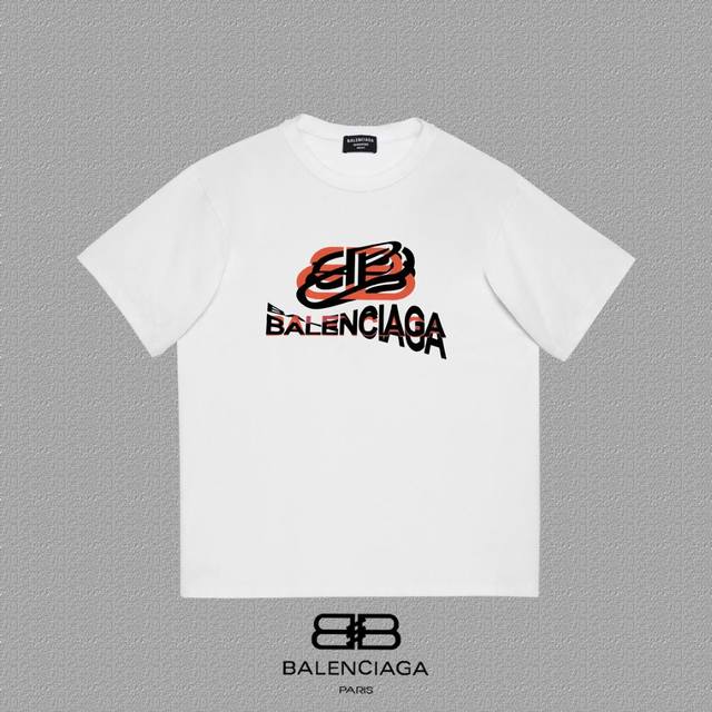 Balenciaga 巴黎世家 巴黎字母印花短袖T恤 定织定染280克精梳棉重磅面料 螺纹零色差 细节完美 区别市面通货版本 欢迎对比 男女同款 上图必卖款 颜